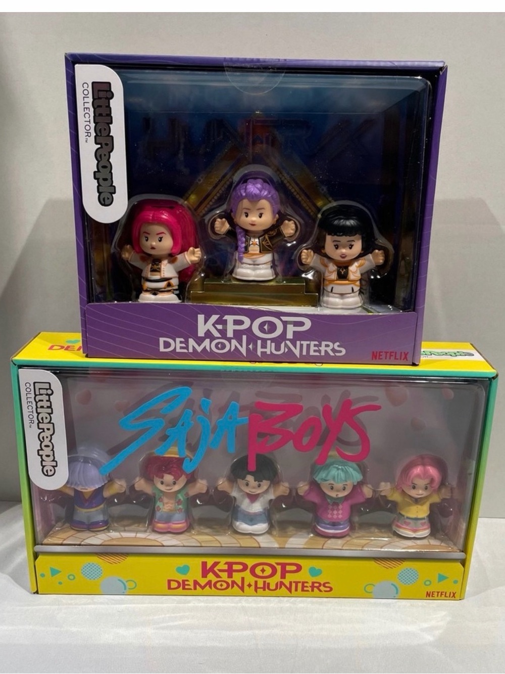 Little People K-Pop Demon Hunters Collectible Figure Set - Purple, Pink, Black